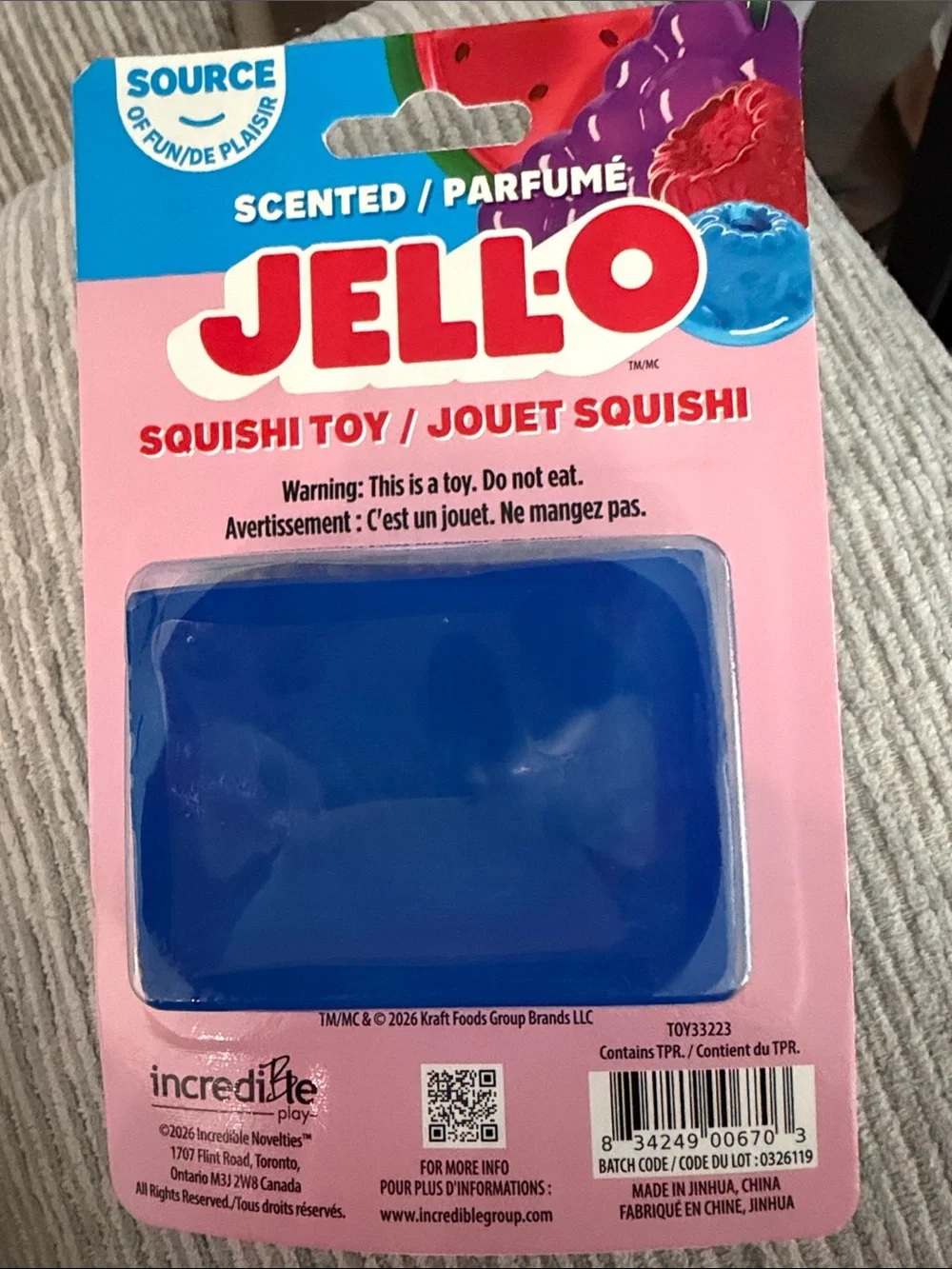 Jell-O Brand Stretchy Squishy Toy Scented